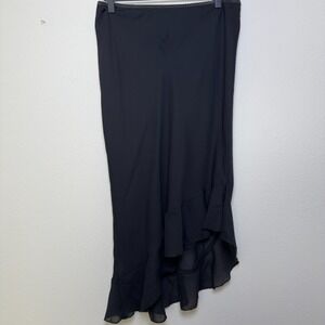 VTG 90s Jonathan Martin Fairy Grunge Skirt M‎ Black Chiffon Ruffle Asymmetrical